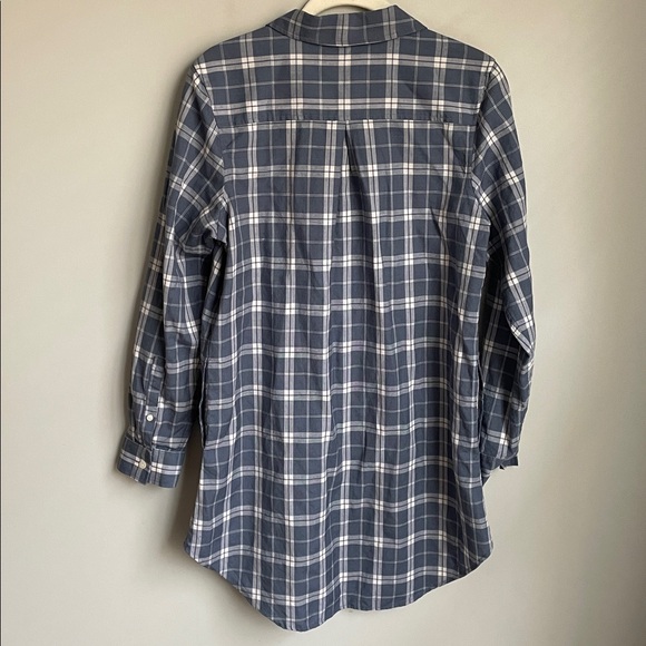 Wool& Wooland Women’s Blue Plaid Button Up Tunic Shirt Size Medium - Picture 5 of 8